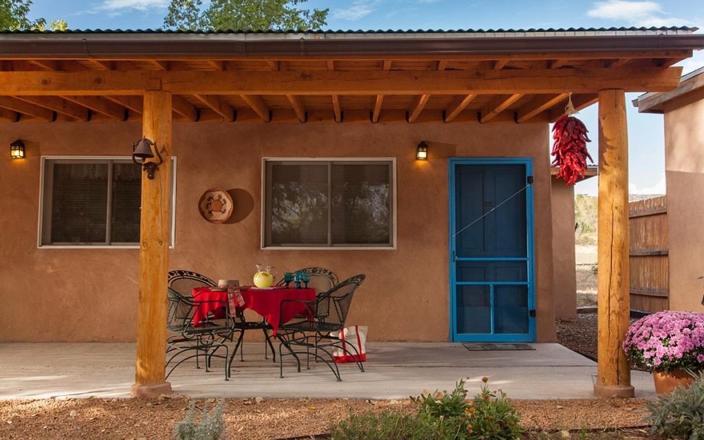 Charming patio at our Bed and Breakfast in New Mexico - the perfect place to relax and enjoy a weekend getaway in New Mexico