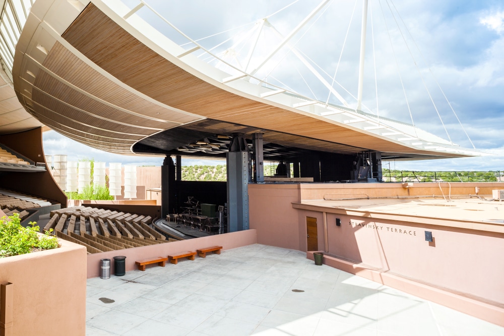 the stunning ope-air venue of the Santa Fe Opera