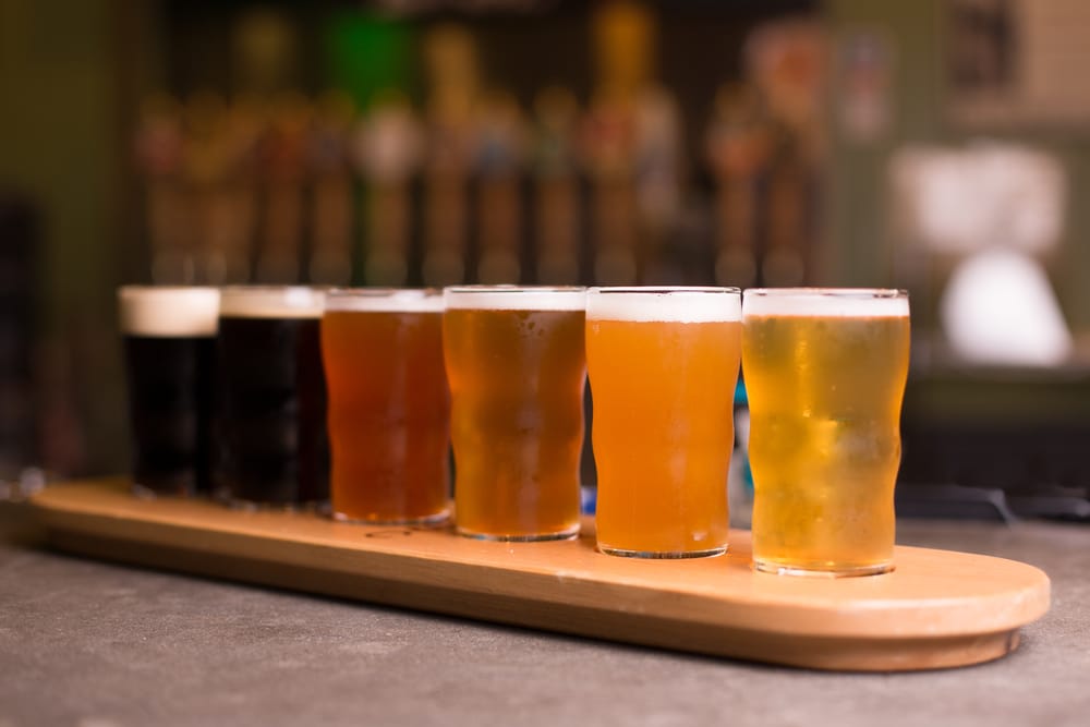 A beer flight is a great way to sample the best breweries in Santa Fe