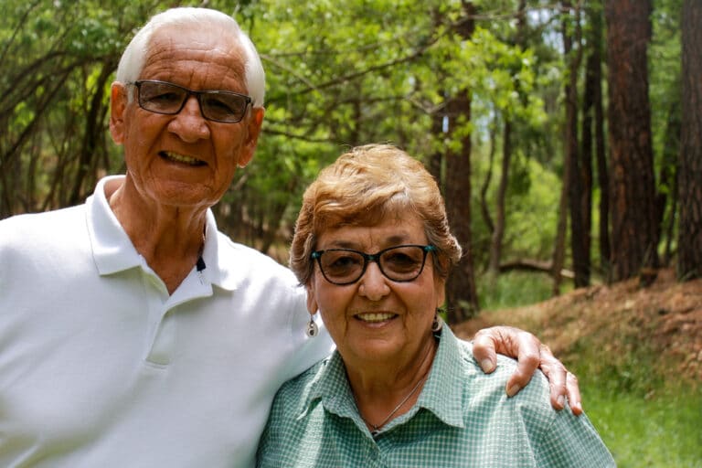 A senior couple enjoying time in the forest during their weekend getaways in New Mexico